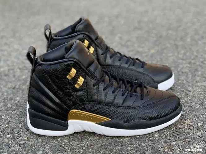 Rep LUCY Gold-White Black Retro 12 Air Jordan AO6068-007 'Reptile' Metallic 0426